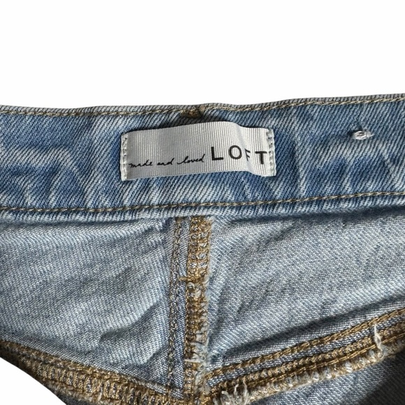 LOFT The Straight Jeans | Size 27 (4) | Raw Hem Vintage Medium Wash Denim - Picture 4 of 14